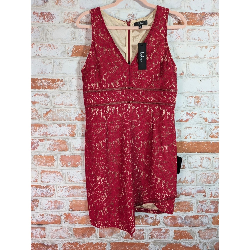 NWT Lulus Dress Women Large Burgundy Red Lace Cocktail Whimsygoth